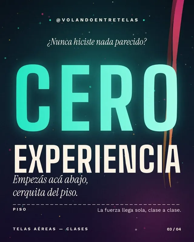 Pieza gráfica que presenta clases para personas sin experiencia previa