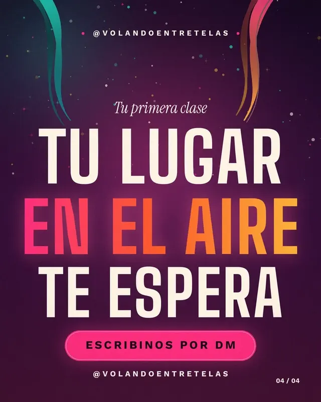 Pieza gráfica de invitación a la primera clase de acrobacias aéreas