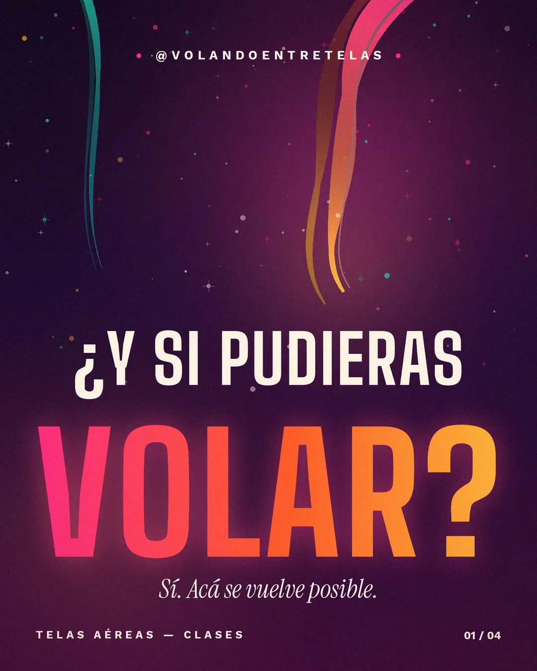 Pieza gráfica de Volando entre telas: ¿Y si pudieras volar?